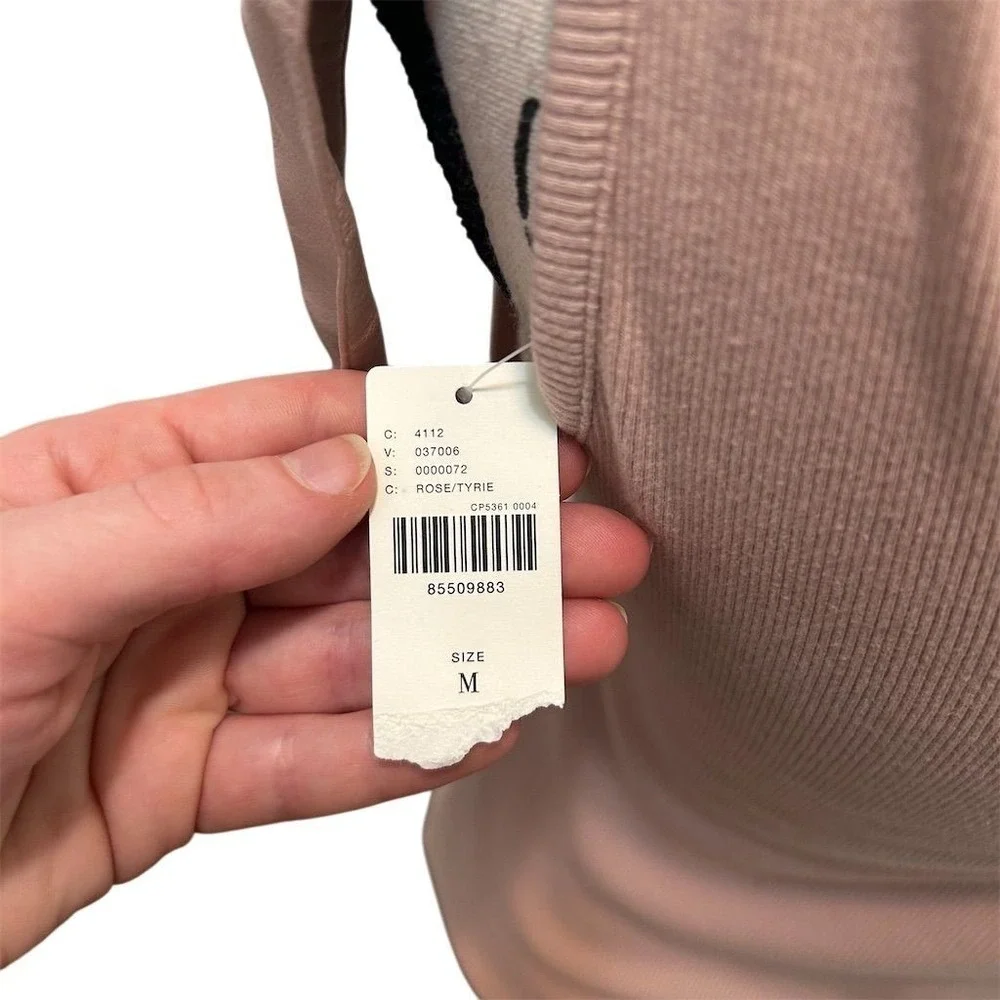 NWT Maeve by Anthropologie Ribbed Knit Tie Strap V Neck Tank Top Rose Sz M Boho - Picture 4 of 12